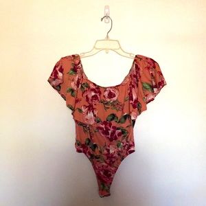 Flowy off the shoulder rose shirt